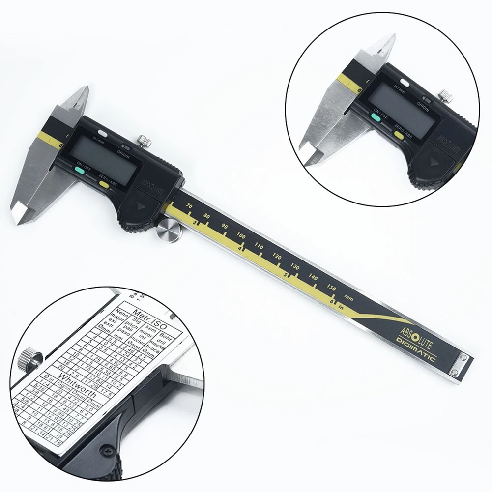 ABS Calipers Digital Vernier Caliper 500-196-20/30 150mm Measuring Stainless Steel Hand Tools Accessories
ABS Calipers Digital Vernier Caliper 500-196-20/30 150mm Measuring Stainless Steel Hand Tools Accessories