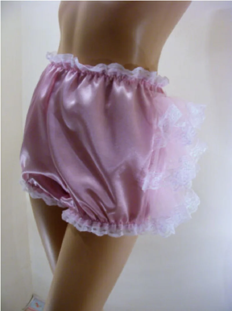 

Hot Selling Sissy Adult Baby Pink Satin Pleated Diaper Cloak Sexy Water Underwear Customization