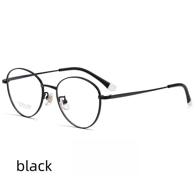 

50 мм, ультра-технические высококачественные очки из чистого титана, мужские круглые декоративные оптические очки в стиле ретро, Женская оправа 8810