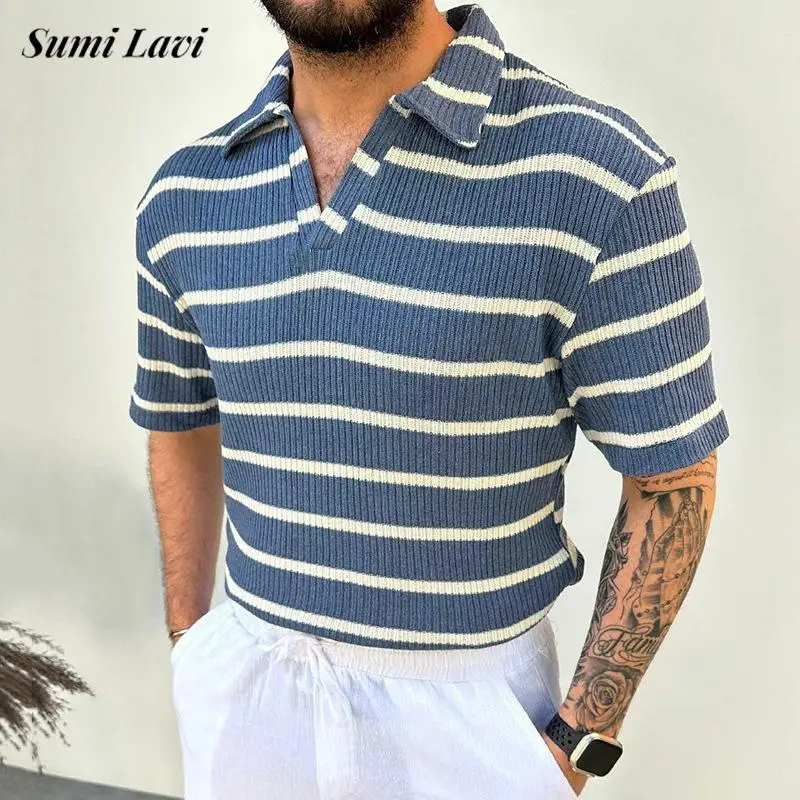 Рубашка-поло мужская Трикотажная в полоску, с отложным воротником и коротким рукавом
Рубашка-поло мужская Трикотажная в полоску, с отложным воротником и коротким рукавом