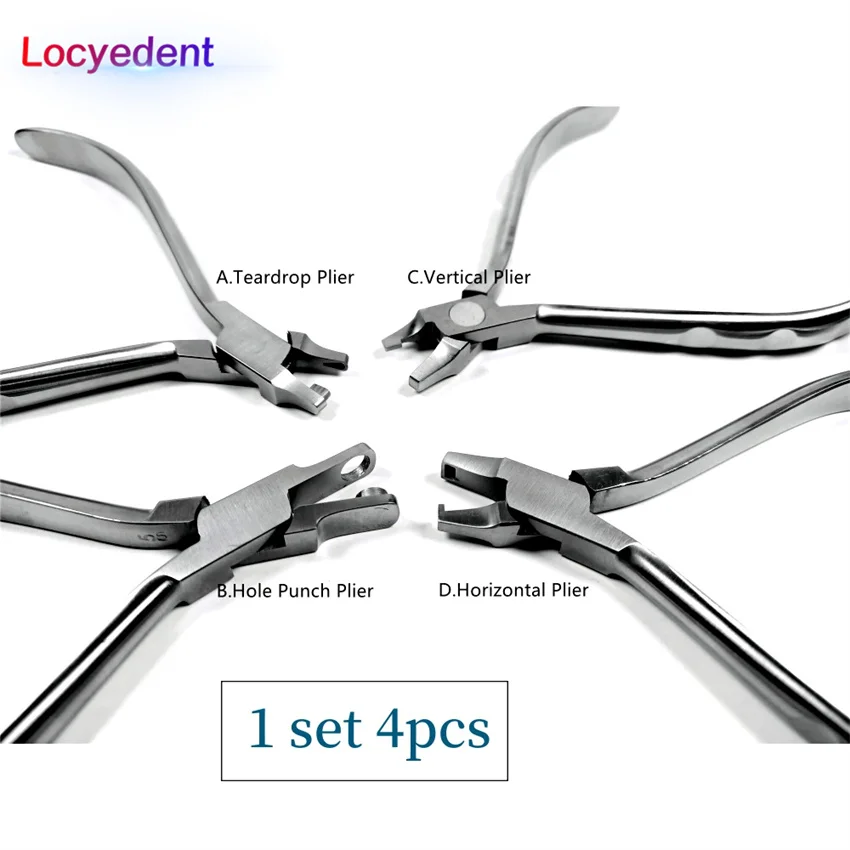 

1Set/4pcs Dental Orthodontic Aligner Pliers Thermal Forming Invisable Brace Vertical /Horizontal Level/Tear Drop/Hole Punch