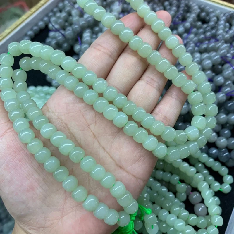 

Hetian Qinghai Material 108 Multi-Circle Diy Accessories Loose Beads Bracelet Jade Wholesale