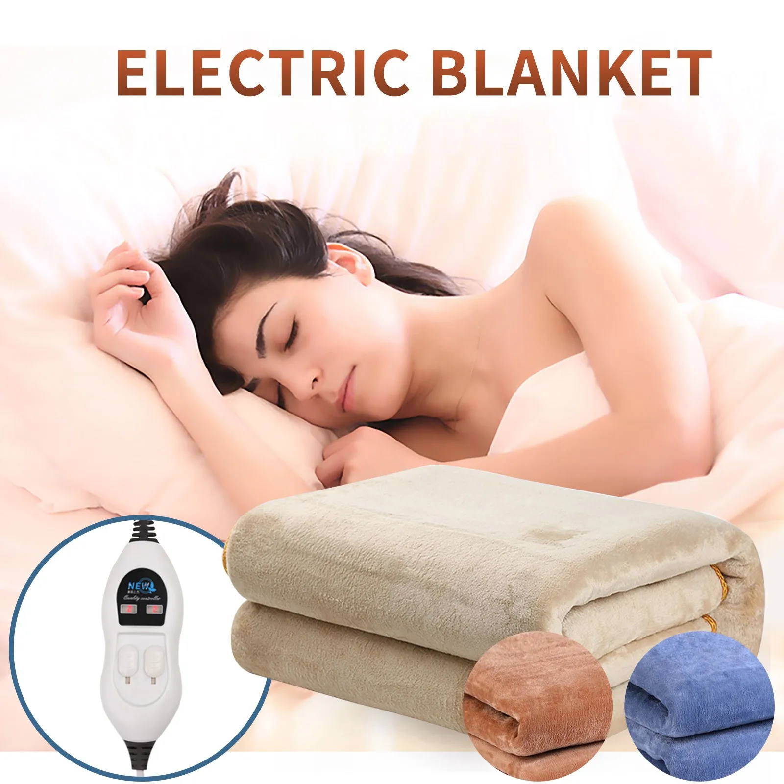 

Cozy Soft Flannel Electric Heated Winter Blanket Electric Blanket Electric Heated Soft Temperature Control Cozy Soft Blanket