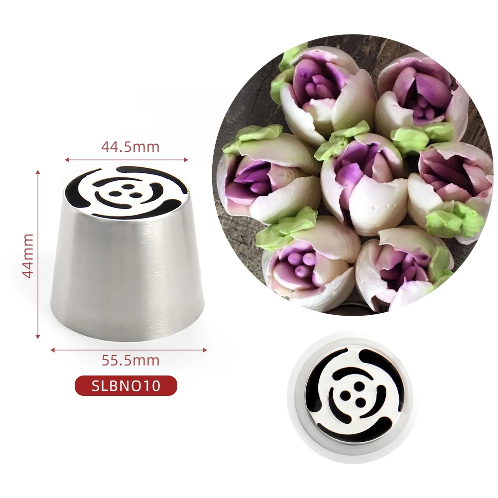 

Free Shipping New Arrival Stainless Steel XL Russian May Tulip Pattern Icing Tip Pastry Piping Nozzle #LBNO10