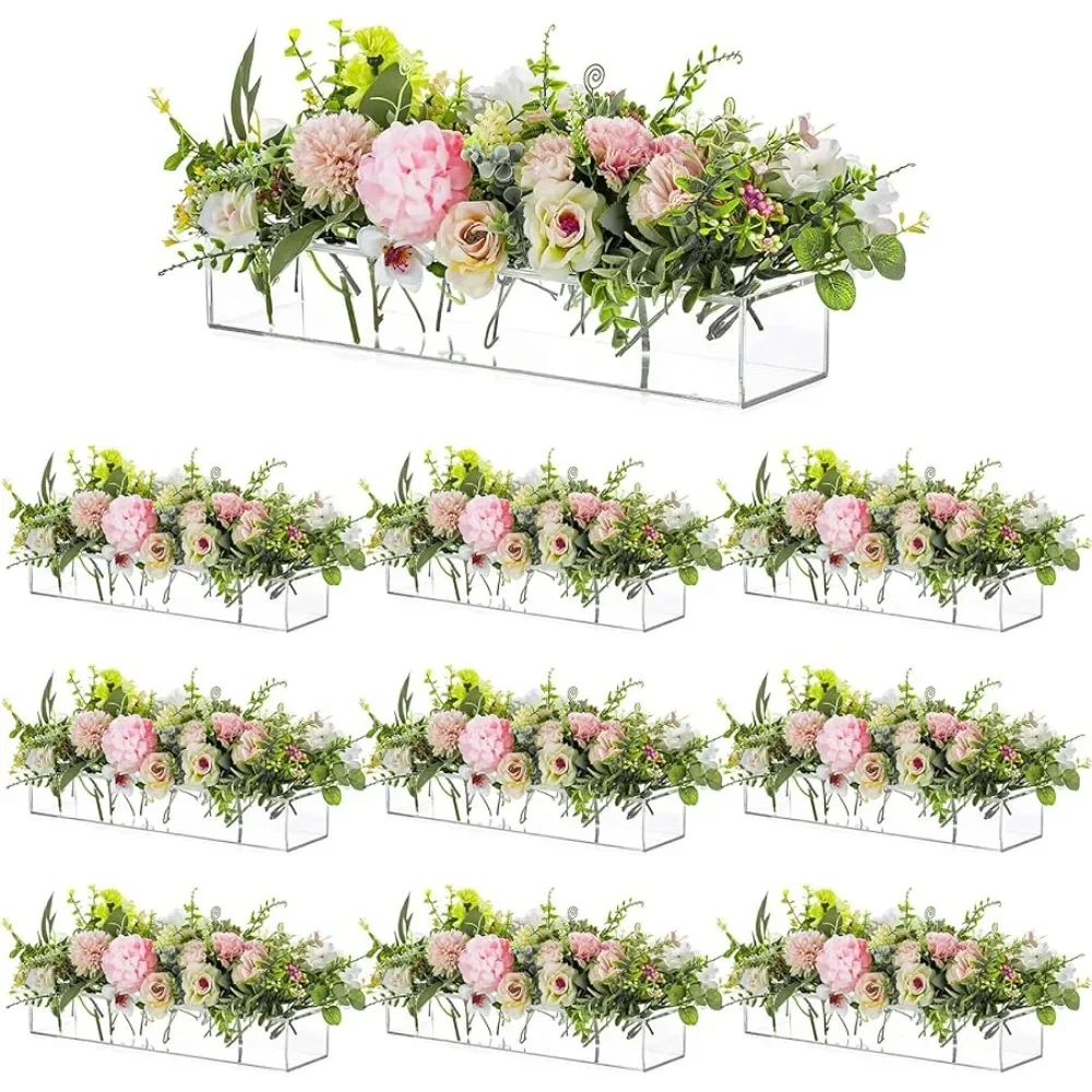 Rectangular Acrylic Vases for Centerpieces Desk Decoration Home Luxury 16 Inches Long Floral Vase With Holes for Flowers 10pcs
Rectangular Acrylic Vases for Centerpieces Desk Decoration Home Luxury 16 Inches Long Floral Vase With Holes for Flowers 10pcs