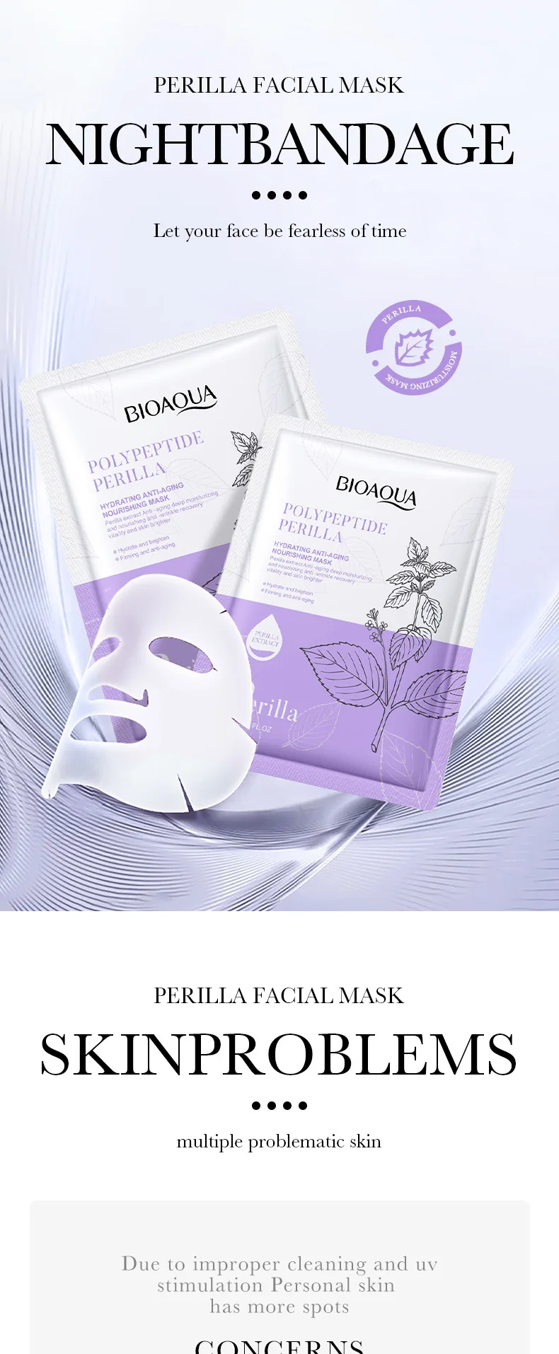 10pcs Polypeptide Perilla Hydrating Anti-Aging Nourishing Mask Moisturizing Oil Control Shrink Pores Anti Aging Face Skin Care 7 S641d4723825942248f5bd2e69e1a44abD