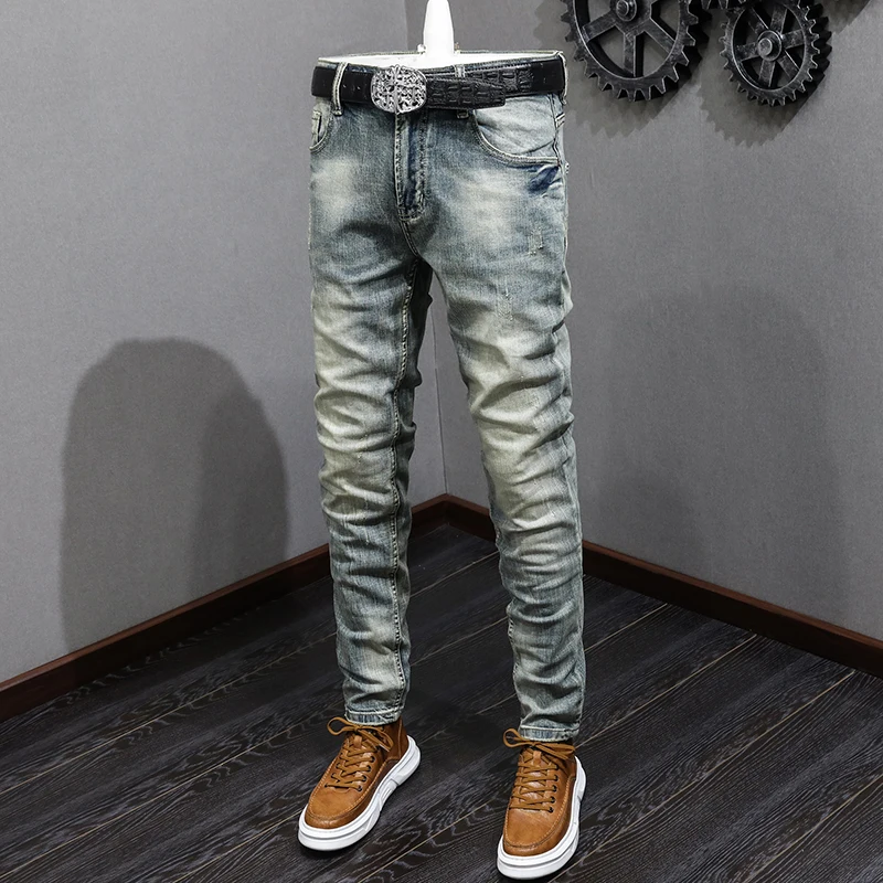 Fashion Designer Men Jeans Elastic Stretch Trousers Slim Fit Retro Jeans Men Italian Vintage Casual Ripped Denim Pants Hombre
Fashion Designer Men Jeans Elastic Stretch Trousers Slim Fit Retro Jeans Men Italian Vintage Casual Ripped Denim Pants Hombre