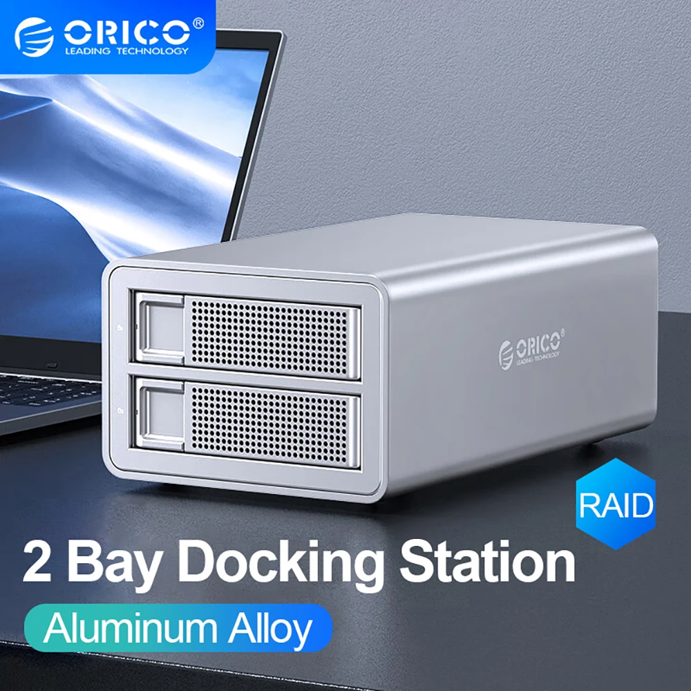 

ORICO 35 Series 2 bay 3.5'' USB3.0 to SATA With RAID HDD Docking Station Aluminum HDD Enclosure 48W Power Adapter HDD Case UASP