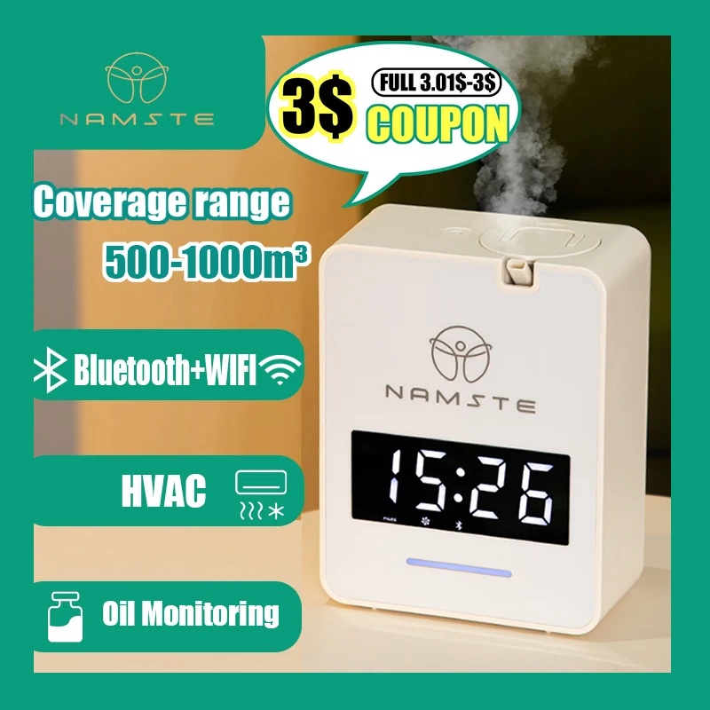 NAMSTE Perfume Diffuser Essential Oil Aromatherapy Machine Fragrance Spray Bluetooth WIFI HVAC Air Purifier Home Appliances
NAMSTE Perfume Diffuser Essential Oil Aromatherapy Machine Fragrance Spray Bluetooth WIFI HVAC Air Purifier Home Appliances