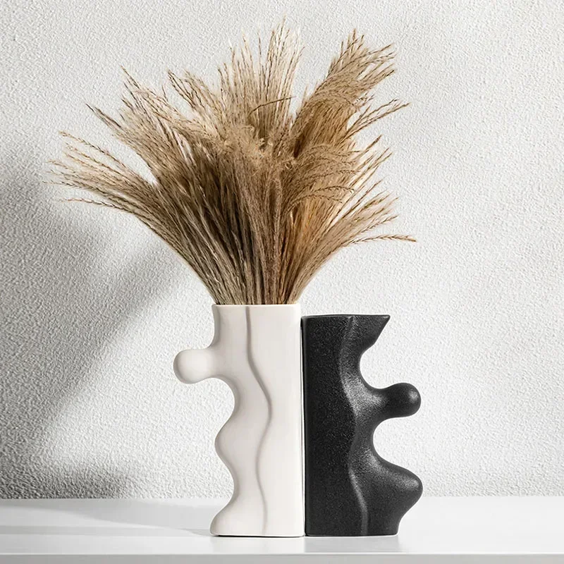 

boyouNordic Vase Ceramic Decorative Objects for Living Room Abstract Figurines Love Sign Ornament Home Decoration Accessories