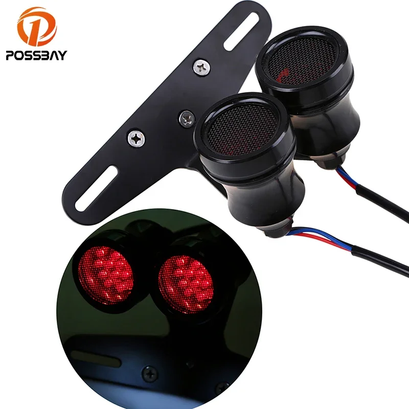 POSSBAY Special Double LED Motorcycle Taillights Motorbike Rear Brake Lamps With License Bracket Universal Fit For Harley
POSSBAY Special Double LED Motorcycle Taillights Motorbike Rear Brake Lamps With License Bracket Universal Fit For Harley