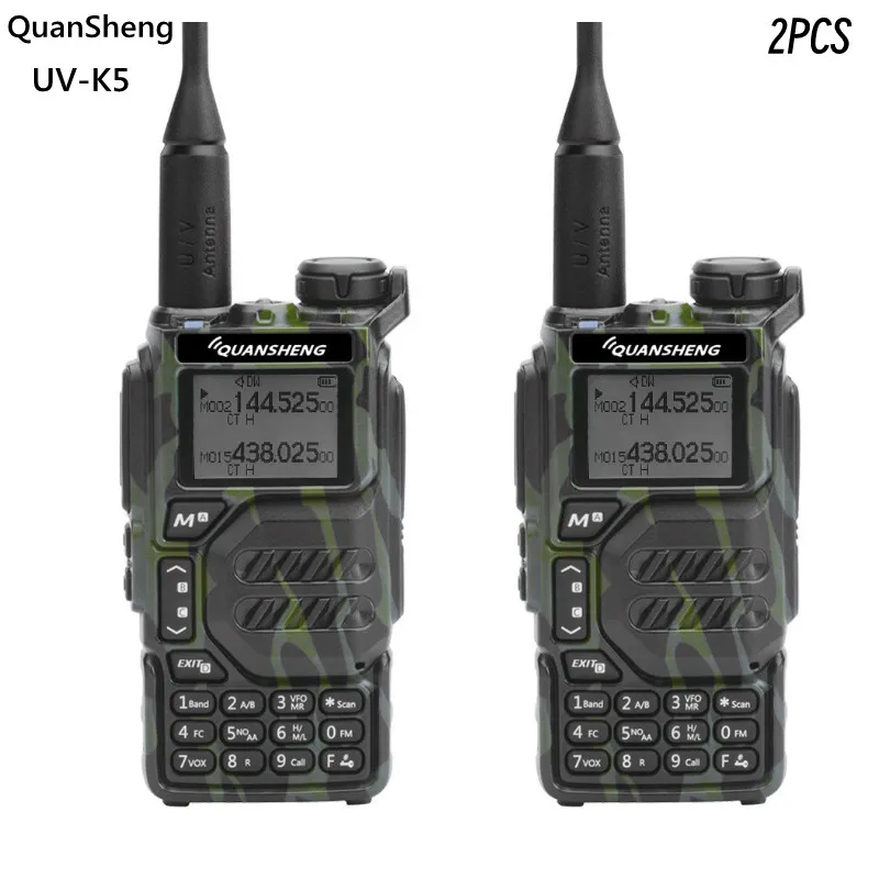 

QuanSheng UV K5 Radio 50-600MHz RX Walkie Talkie VHFUHF 136-174MHz 400-470MHz RX TX Both DTMF VOX FM Air Band Wireless Freq Copy