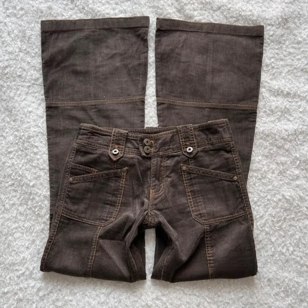 Y2K Harajuku Retro Brown Wide Leg Flare Jeans Womens Low Rise Multi Pocket Cargo Jeans Gothic Casual Fashion Sexy Slim Fit Jeans 10 S642853d21d7f4b718689f9ac9680f484M