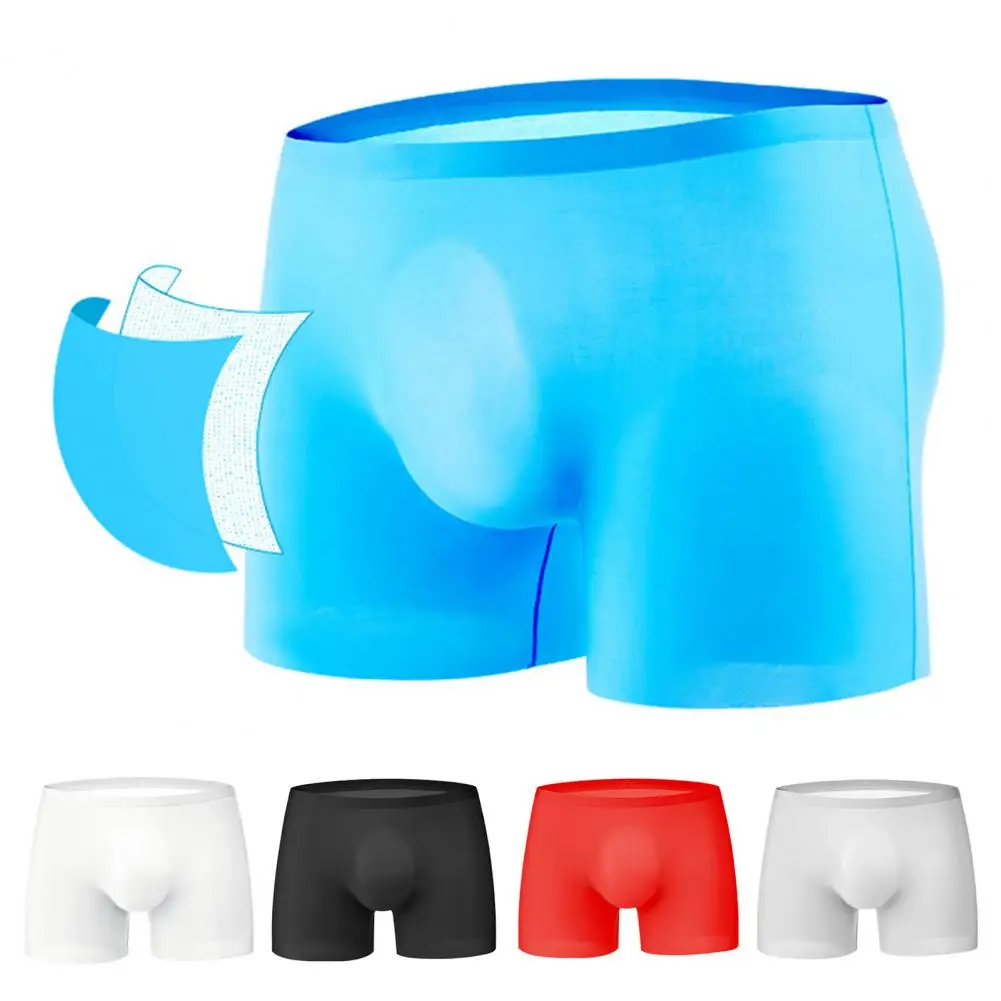 

Men Summer Boxers Men Ice Silk Boxers Ultra-thin Ice Silk Men's Boxer Shorts Seamless High Elasticity Underwear for Breathable
