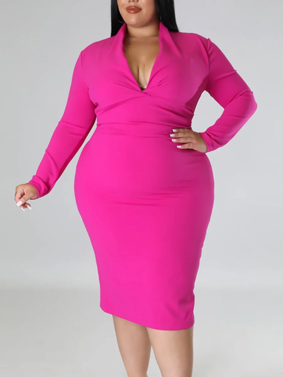 LW Plus Size dress V Neck Bodycon Dress Autumn Winter long sleeve elegant dress party club sexy Hip Wrap Dresses midi dress
LW Plus Size dress V Neck Bodycon Dress Autumn Winter long sleeve elegant dress party club sexy Hip Wrap Dresses midi dress