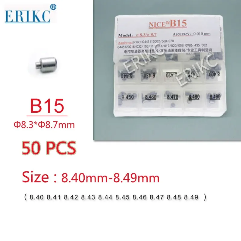 ERIKC B15 Common Rail Injector Adjusting Shims Used on The Nozzle Top Thickness (8.40-8.49mm) 50 Pcs/set Gasket
ERIKC B15 Common Rail Injector Adjusting Shims Used on The Nozzle Top Thickness (8.40-8.49mm) 50 Pcs/set Gasket