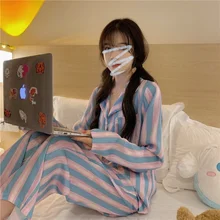 Fashion Trend Korean Long Sleeve Pajamas Rainbow Spring and Autumn New Student Cardigan Sweet Simple Loose Pajamas
Fashion Trend Korean Long Sleeve Pajamas Rainbow Spring and Autumn New Student Cardigan Sweet Simple Loose Pajamas