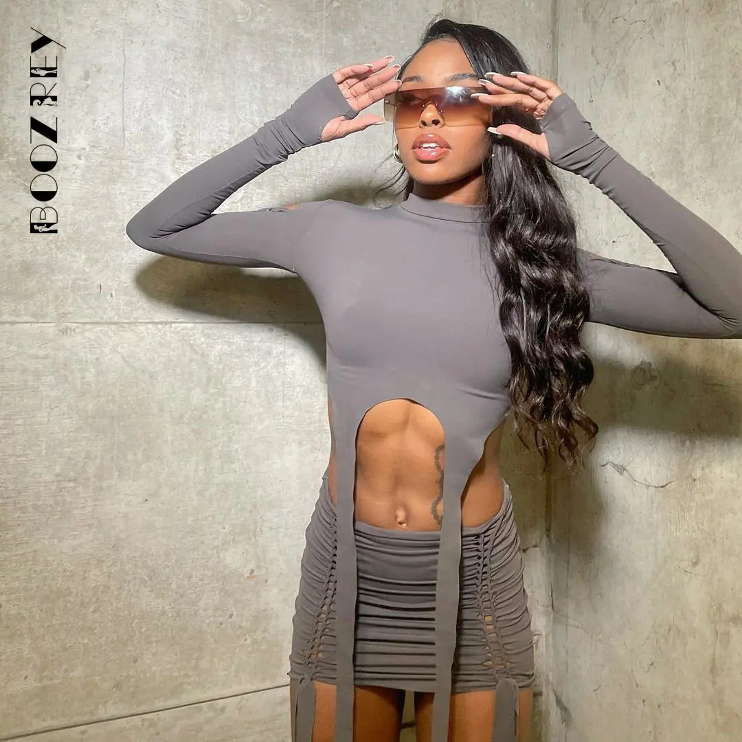 BoozRey 2022 Autumn Round Neck Long-sleeve Hollow Out T-shirt Mini Skirt Suit 2 Piece Skirt Set Women Outfit Solid Sexy Clubwear
BoozRey 2022 Autumn Round Neck Long-sleeve Hollow Out T-shirt Mini Skirt Suit 2 Piece Skirt Set Women Outfit Solid Sexy Clubwear