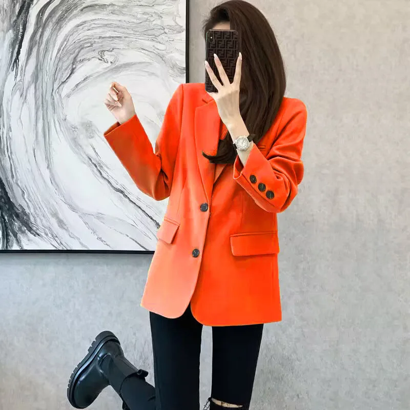 Women Blazer Casual Jacket Multi-Color Pocket All-Match Long Sleeved OL Autumn Winter Elegant Office Lady Coat Loose Solid Thin Women Blazer Casual Jacket Multi-Color Pocket All-Match Long Sleeved OL Autumn Winter Elegant Office Lady Coat Loose Solid Thin