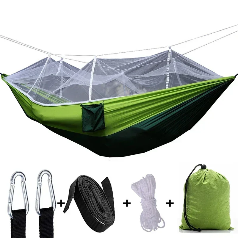 

Portable Outdoor Camping Hammock 1-2 Person Go Swing With Mosquito Net Hanging Bed Ultralight Tourist Sleeping hammock
