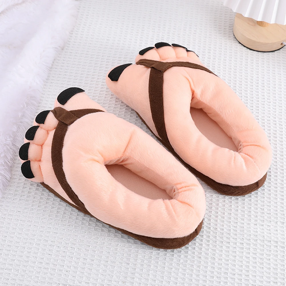 Spoof Big Feet Plush Slippers For Autumn Winter Thick Breathable Warming Shoes For Cold Weather 
Spoof Big Feet Plush Slippers For Autumn Winter Thick Breathable Warming Shoes For Cold Weather