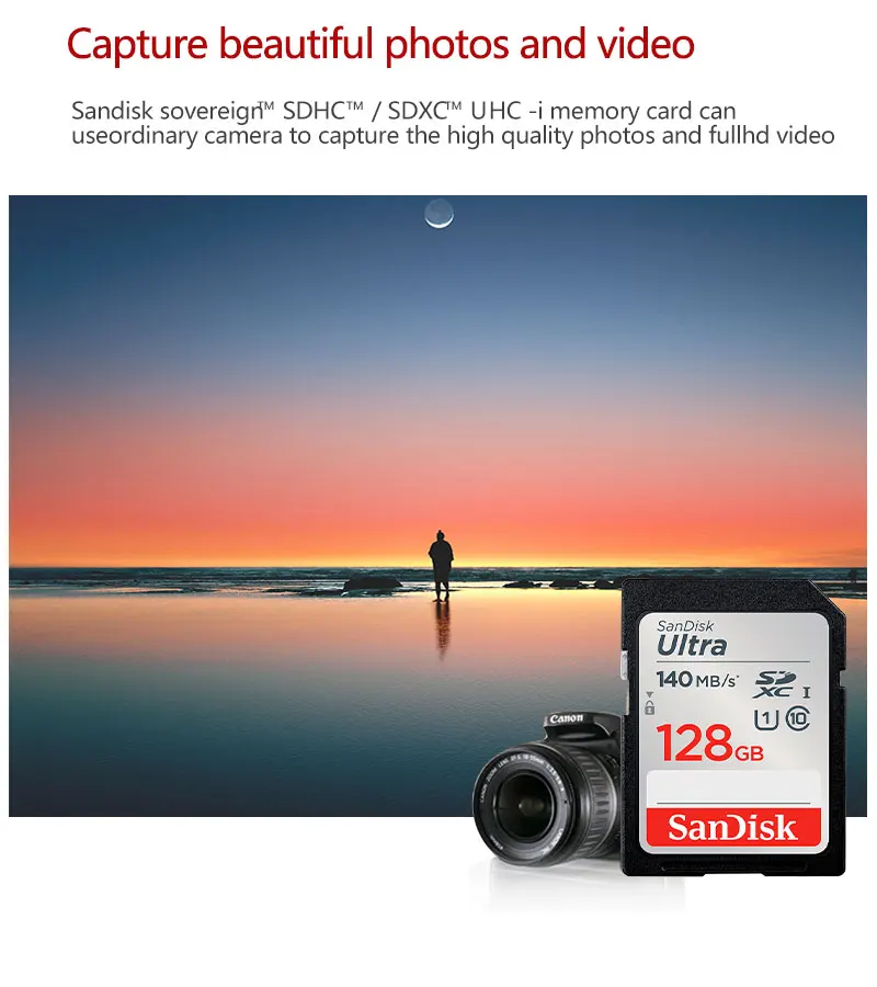 Cartão SD SanDisk Ultra SDHC SDXC C10, Max 120 Mbps: 32GB - 64GB - 128GB - 256GB - 512GB Cartão SD SanDisk Ultra SDHC SDXC C10, Max 120 Mbps: 32GB - 64GB - 128GB - 256GB - 512GB