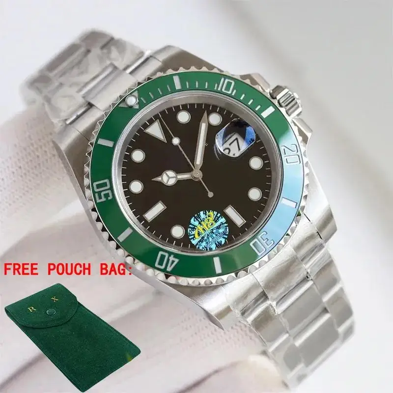

Top Selling Luxury Men's Automatic Mechanical Watch Business Parties Fashion Black Blue Green Ceramic Bezel Sapphire Glass