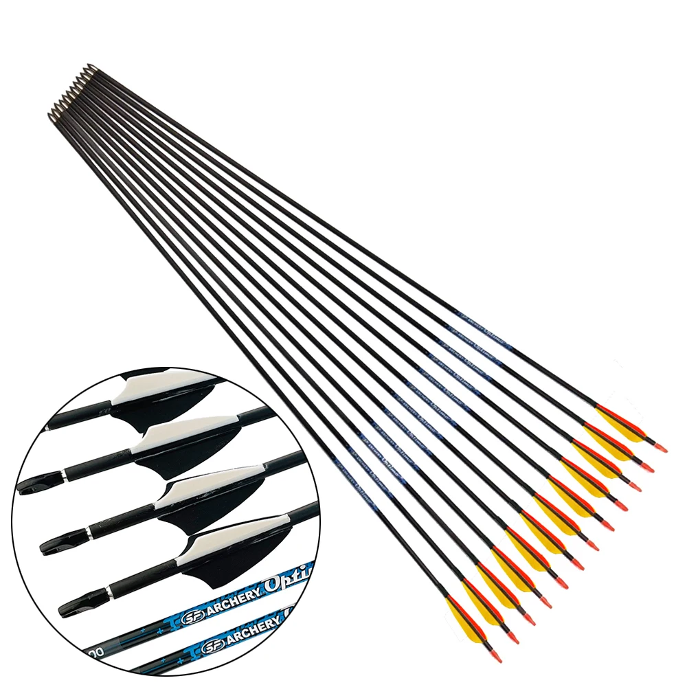 6PCS Archery Carbon Arrows SF SP500-900 ID4.2mm 80gr Tips for Recurve Bow Longbow Shooting Accessories
6PCS Archery Carbon Arrows SF SP500-900 ID4.2mm 80gr Tips for Recurve Bow Longbow Shooting Accessories