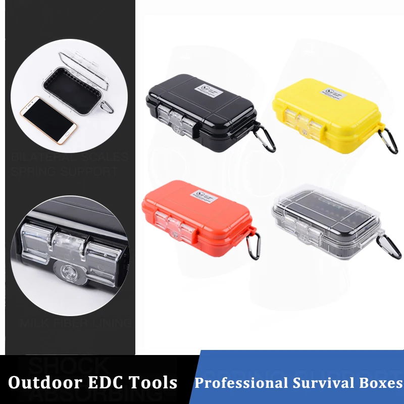 

Outdoor Waterproof Survival Sealed Box Dustproof Shockproof Plastic EDC Tools Storage Container Case Holder Camping Organizers