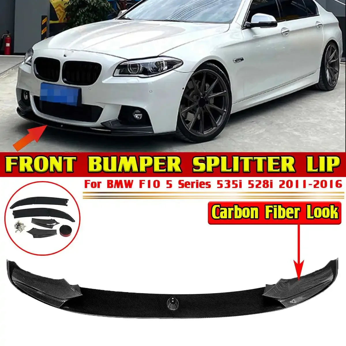 New 4x Car Front Bumper Lip Diffuser Splitters Body Kit Aprons Cover Guard Trim For BMW F10 5 Series 535i 528i M Sport 2011-2016
New 4x Car Front Bumper Lip Diffuser Splitters Body Kit Aprons Cover Guard Trim For BMW F10 5 Series 535i 528i M Sport 2011-2016