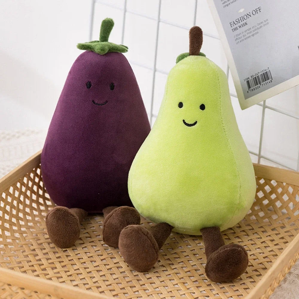 

16-25CM New Product Fruit And Vegetable Plush Toy Banana Peach Eggplant Pear Simulation Cute Doll children's Birthday Christmas