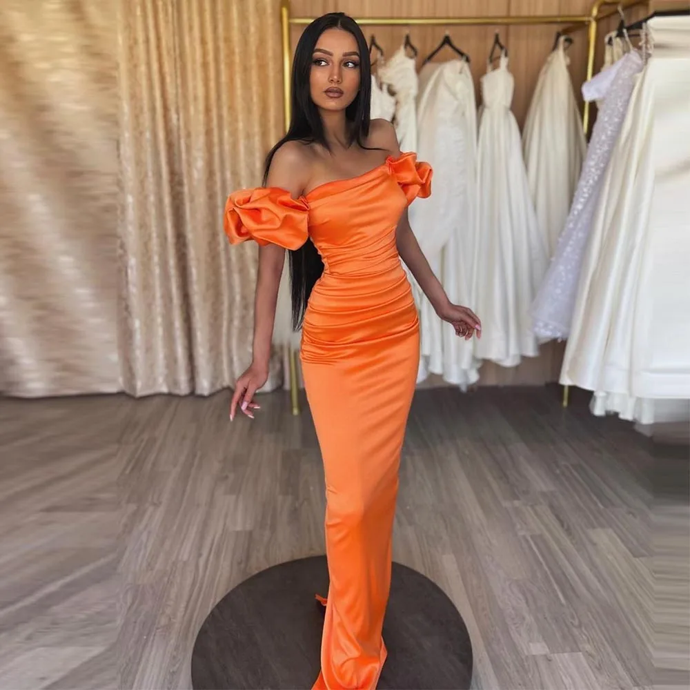 Xijun Gorgeous Orange Satin Mermaid Prom Dresses Puff Sleeves Strapless Pleat Ruched Evening Dress Party Gown
Xijun Gorgeous Orange Satin Mermaid Prom Dresses Puff Sleeves Strapless Pleat Ruched Evening Dress Party Gown