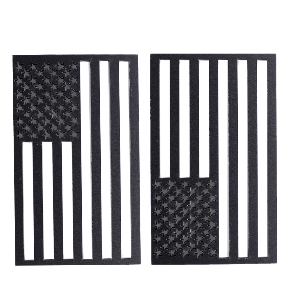 

2 Pieces Black American USA Flag Emblem F150 250 350 Car Fender Door Trunk Rear Tailgate Badge