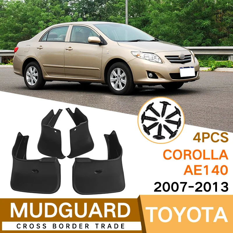 

Брызговики для TOYOTA Corolla AE140 2007-2013, комплект автомобильных брызговиков, детали, передние и задние щитки от грязи, автомобильные аксессуары