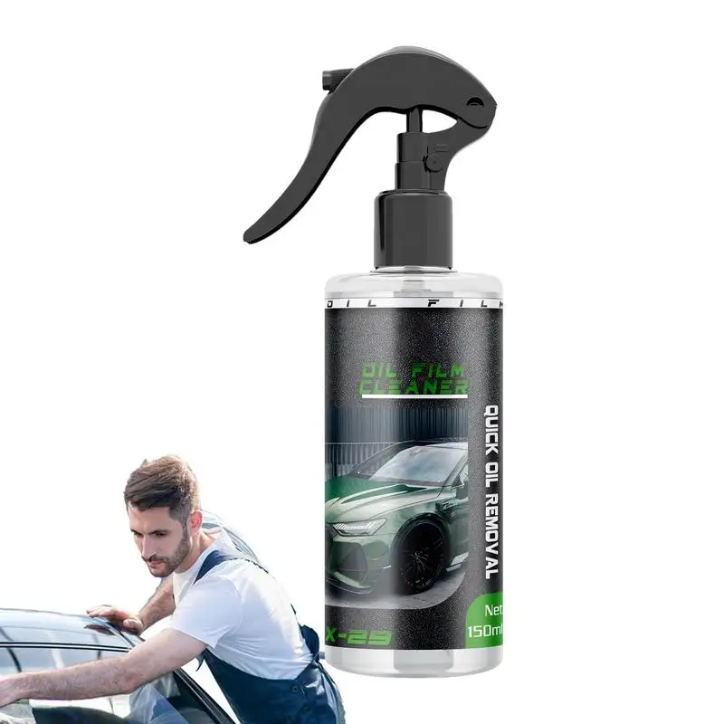 

Car Glass Oil Film Cleaner Car Windshield Stain Degreaser Spray Stain & Windshield Remover 150ml Glass Film Removal Solution For