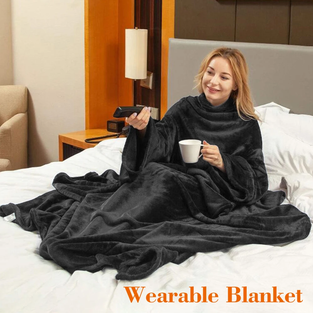 

New Wearable Blanket on The Sofa Cover Bedspread Fluffy Soft Blankets Warm Winter Microfiber Throws Camping Bluey Free Shipping