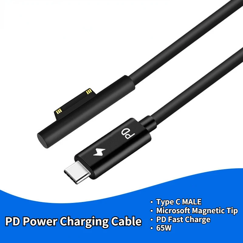 Type-C Male Head Turn for Microsoft Laptop PD Decoy Line USB-C Surface Magnetic Suction 1.5m Microsoft 65W Fast Charge 
Type-C Male Head Turn for Microsoft Laptop PD Decoy Line USB-C Surface Magnetic Suction 1.5m Microsoft 65W Fast Charge