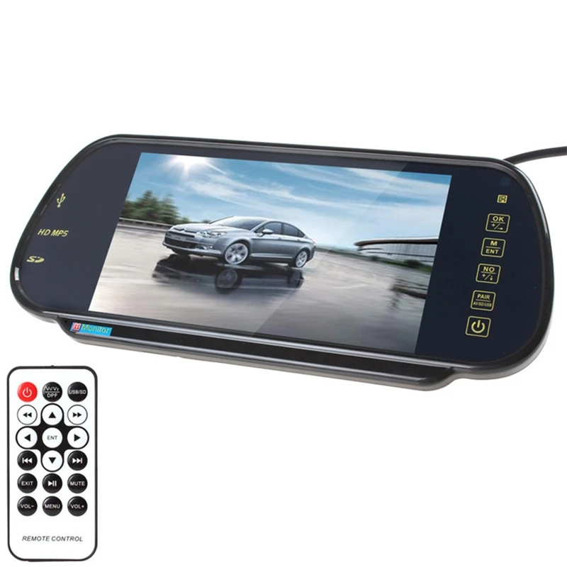 PZ-710 7.0 inch TFT LCD Car Rearview Mirror Monitor with Remote Control, Support Bluetooth / MP5 Player
PZ-710 7.0 inch TFT LCD Car Rearview Mirror Monitor with Remote Control, Support Bluetooth / MP5 Player