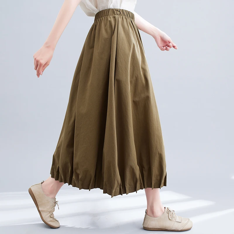 Designer Big Skirt Women Fashion High Waist Elastic Waist Loose Casual Vintage Minimalist Black Khaki Puff Skirt With Pocket
Designer Big Skirt Women Fashion High Waist Elastic Waist Loose Casual Vintage Minimalist Black Khaki Puff Skirt With Pocket