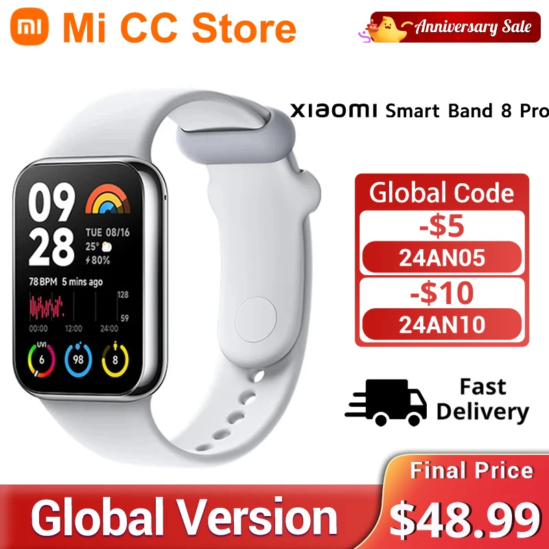 

Xiaomi Mi Band 8 Pro Global Version Smart Wristband1.74" Color Square AMOLED GNSS Blood Oxygen Heart Rate Monitor Bluetooth 5.3