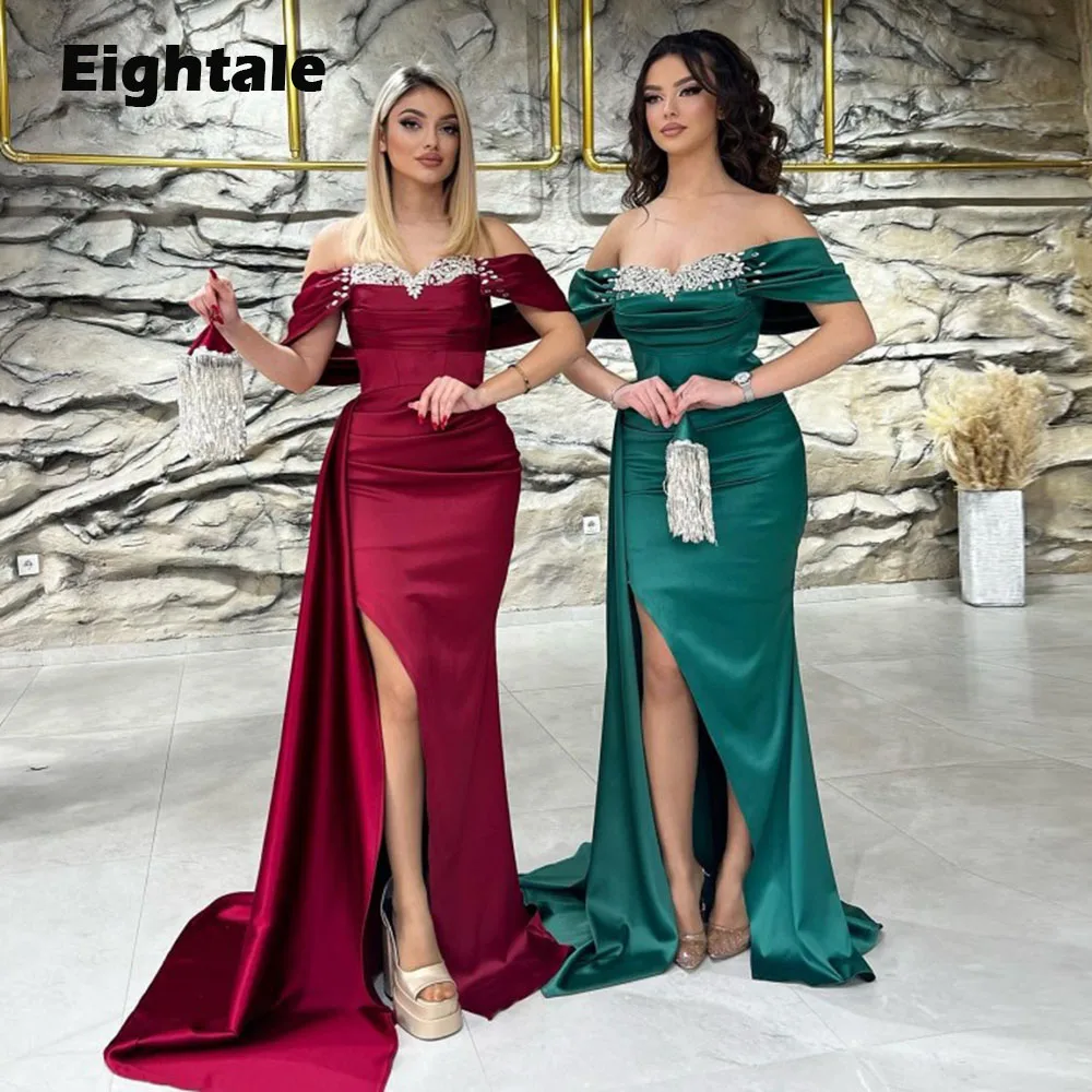 Eightale Arabic Formal Evening Dresses Beaed Karakou Off Shoulder Side Slit Satin Mermaid Wedding Prom Party Gown robes de soiré
Eightale Arabic Formal Evening Dresses Beaed Karakou Off Shoulder Side Slit Satin Mermaid Wedding Prom Party Gown robes de soiré