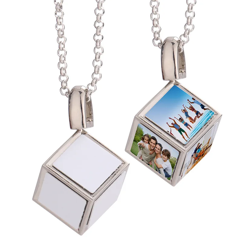 Creative Sublimation Necklace Heart Dice Shape Photo Necklace Pendant with Chain Love Gift Memory Necklace Charm For Mom
Creative Sublimation Necklace Heart Dice Shape Photo Necklace Pendant with Chain Love Gift Memory Necklace Charm For Mom
