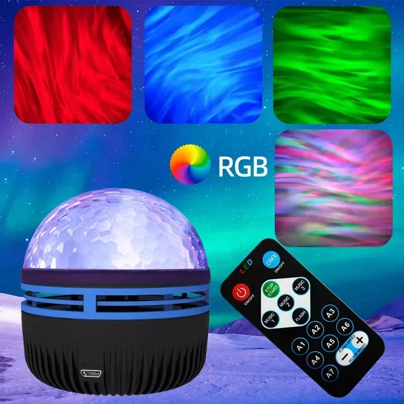 

Цветной Вращающийся волшебный шар, атмосферная лампа для спальни, светодиодный Звездный Галактический проектор, световой бар, KTV, DJ, диско, праздничное сценическое освещение