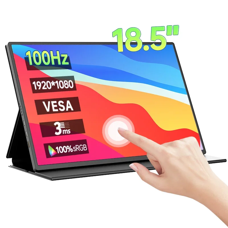 

18.5 Inch 100Hz FHD Portable Monitor 100%SRGB External Display Screen USB C HDMI For Laptop Macbook Phone PC XBox PS4/5 Switch