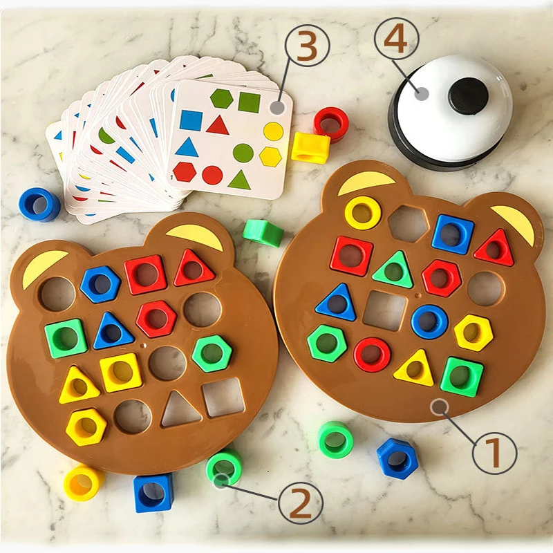 

Montessori Baby Toys Color Shape Matching Puzzle Game Parent Child Interaction Battle Board Game Kids Learning Educational Toys