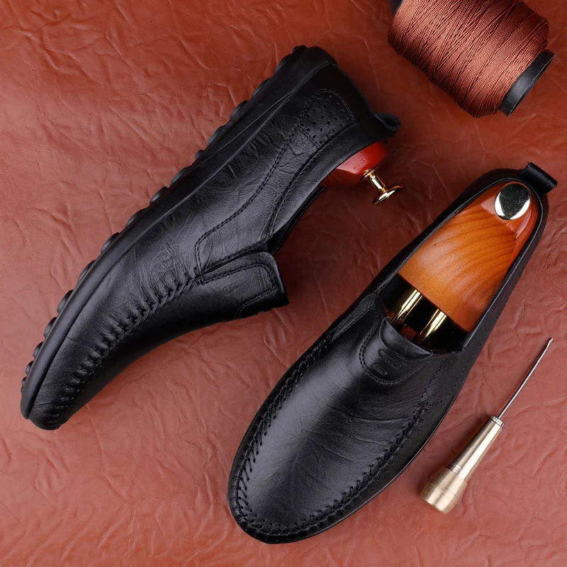 Genuine Leather Men Shoes Luxury Brand Casual Slip on Formal Loafers Men Moccasins Italian Black Male Driving Shoes Leisure Walk
Genuine Leather Men Shoes Luxury Brand Casual Slip on Formal Loafers Men Moccasins Italian Black Male Driving Shoes Leisure Walk