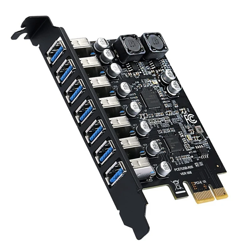 

USB 3.0 PCI Express Adapter PCI E To 7 Ports USB 3 Expansion Adapter Card USB3.0 Pcie PCI-E X1 Converter For Desktop