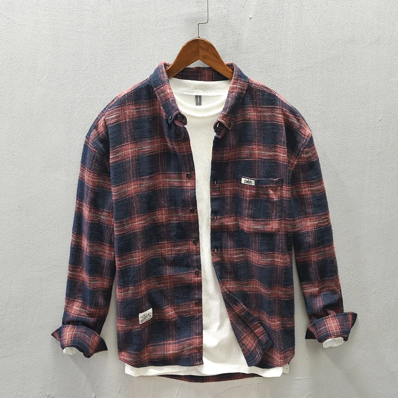 Z713 Autumn Men Plaid Shirts Casual Classical Daily Cotton Lapel Pocket Decoration Comfortable Fashion Long Sleeve Tops Clothing
Z713 Autumn Men Plaid Shirts Casual Classical Daily Cotton Lapel Pocket Decoration Comfortable Fashion Long Sleeve Tops Clothing