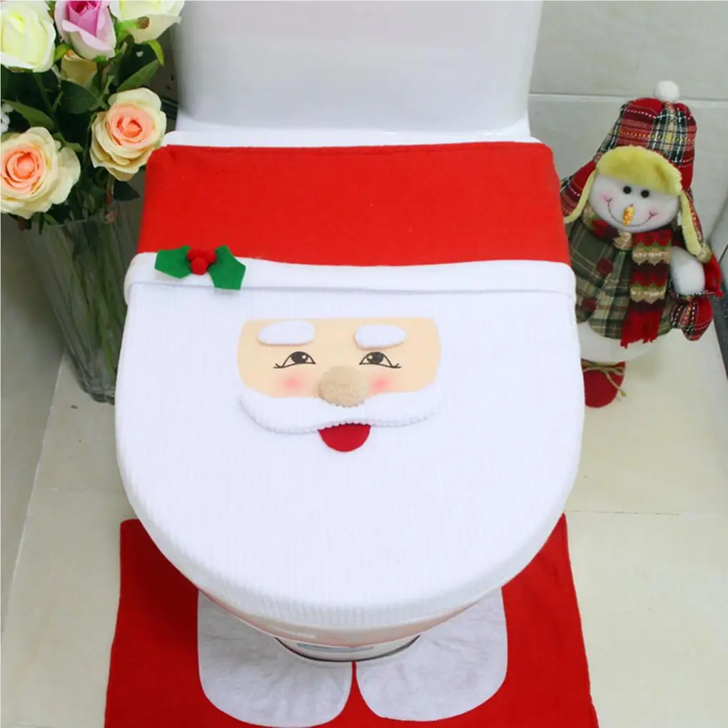 Christmas Toilet Seat Cover Santa Claus Mildew-proof Bathroom Foot Pad Water Tank Decor Floor Carpet for Holiday Party
Christmas Toilet Seat Cover Santa Claus Mildew-proof Bathroom Foot Pad Water Tank Decor Floor Carpet for Holiday Party