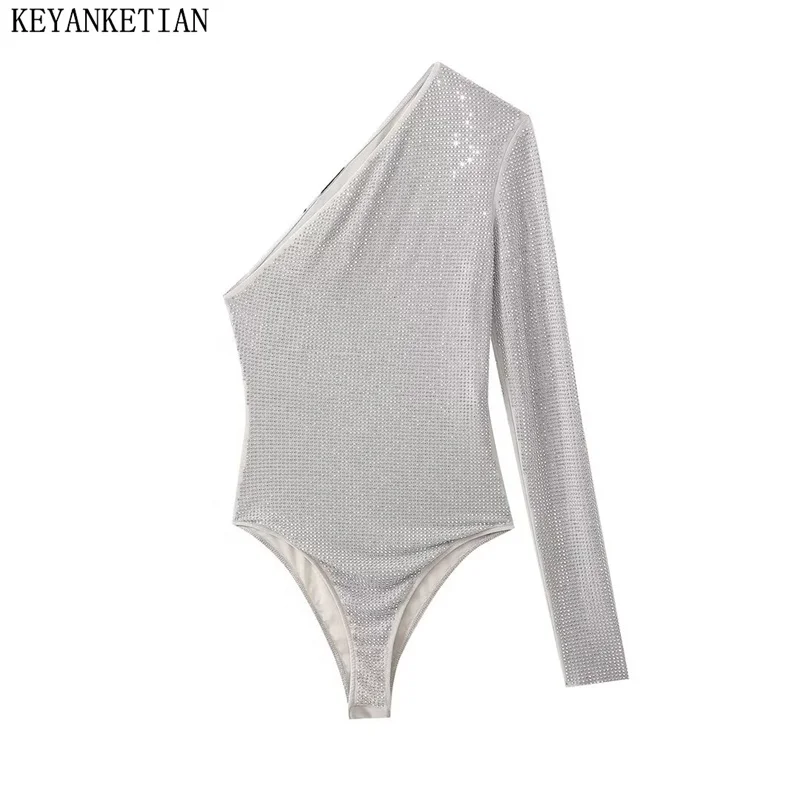 KEYANKETIAN 2024 New Launch Women's Artificial gemstones embellish jumpsuit Luxury Asymmetrical One-shoulder top leotard Female
KEYANKETIAN 2024 New Launch Women's Artificial gemstones embellish jumpsuit Luxury Asymmetrical One-shoulder top leotard Female